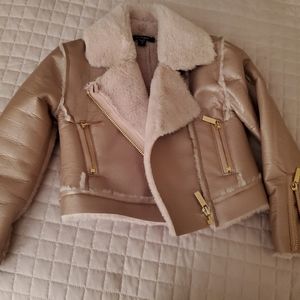 Imoga 2T Faux Fur Moto Jacket Light / Soft Pink